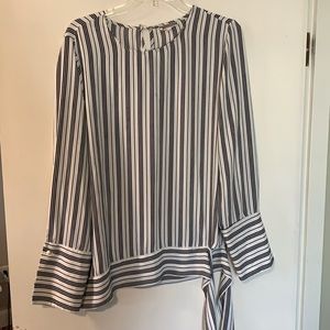Black and white striped blouse